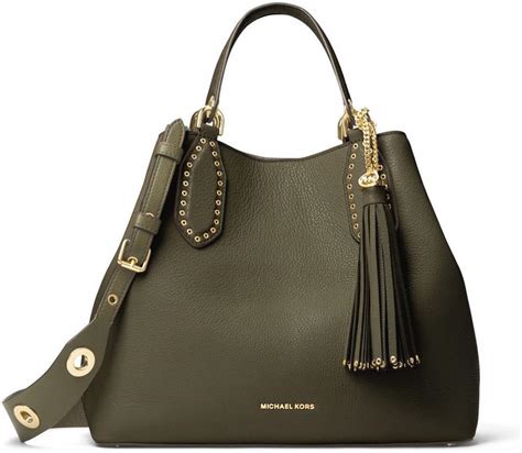 michael michael kors brooklyn large leather tote|Brooklyn large logo shoulder bag.